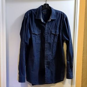 Michael Brandon men's navy-blue button-down, size XL
